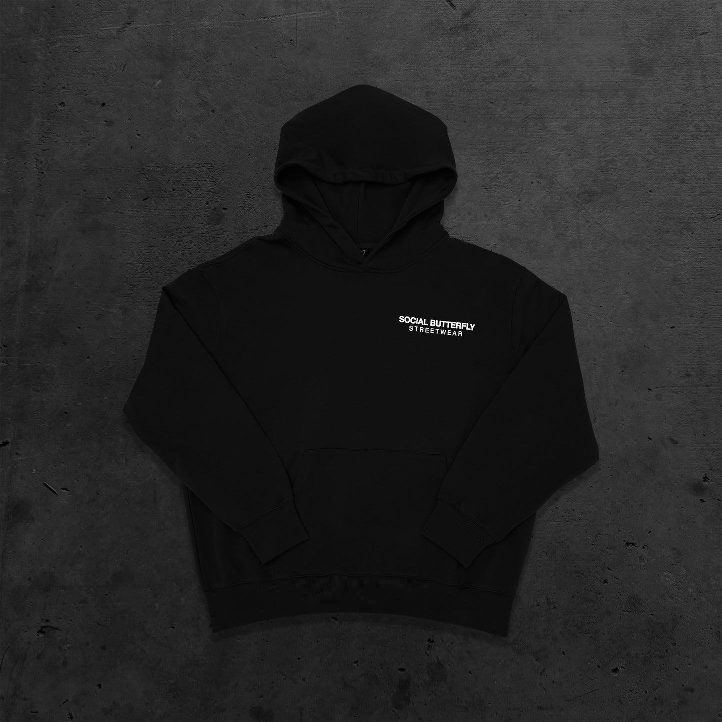 SOCIAL BUTTERFLY BLACK HOODIE