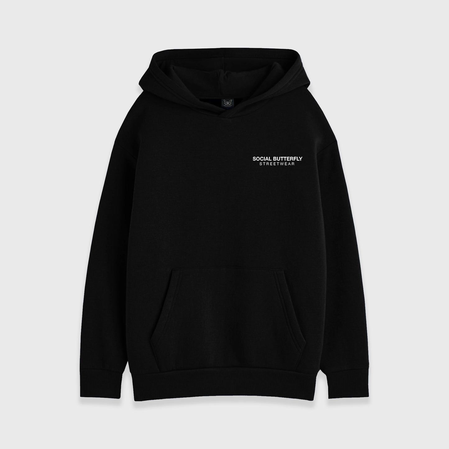 SOCIAL BUTTERFLY BLACK HOODIE