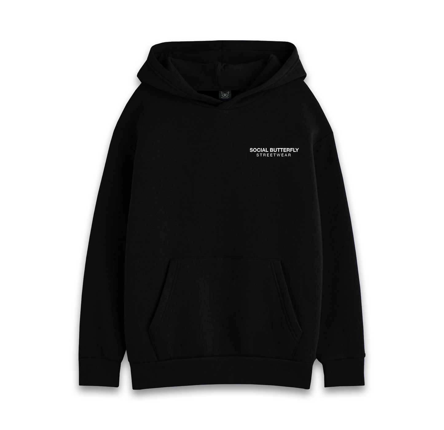 SOCIAL BUTTERFLY BLACK HOODIE